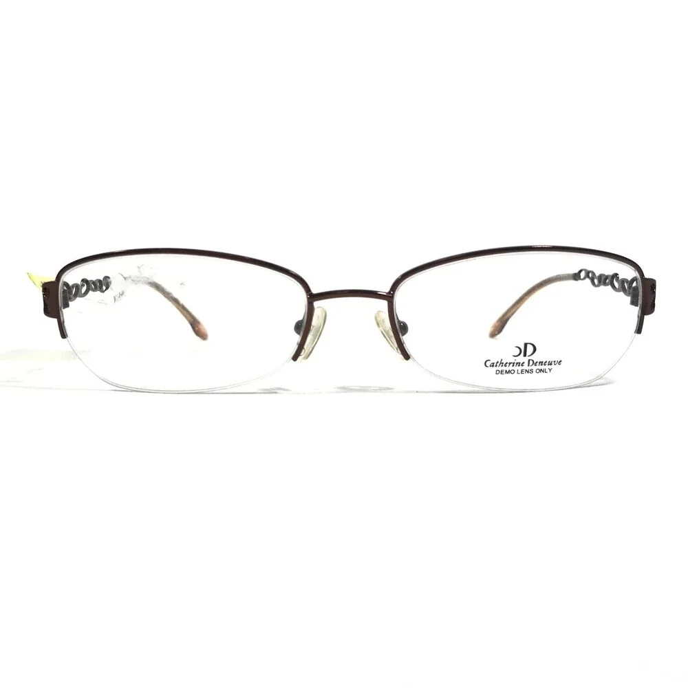 Catherine Deneuve CD-246 BRN Eyeglasses Frames Brown Oval Half Rim 52-17-135